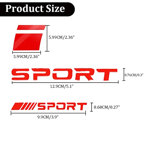 Image of Pincuttee 14pcs Car Decal Stickers,Wheel Rim Decal Sticker,Sport Logo Reflective Stickers,Sport Emblem Car Rear Bumper Sticker,Rear Mirror Decals for All Vehicles(Red,14PCS)