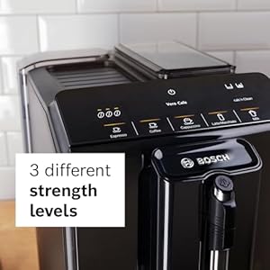 Bosch tiu20109 300 series fully automatic espresso machine with milk express in cup frother onetouch milk based beverages and 5 beverage options black  urban country home decor