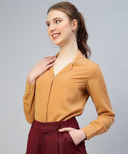 Image of Women's Regular Fit Cotton Blend Shirts with Wingtip Collar