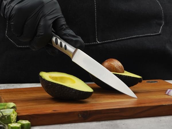 CHUSHIJI Professional 3-Piece Kitchen Knife Set - 8" Chef Knife, 7" Santoku Knife, 5" Utility Knife - High Carbon Stainless Steel, Ergonomic Handle, Grill Ready, Perfect for Gifting - Image 8