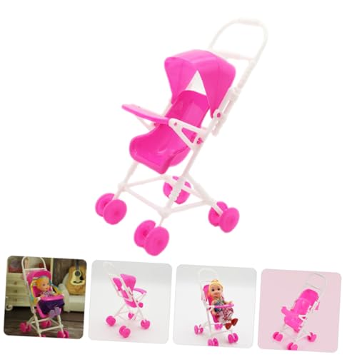 CVUTOVO 2 Stück Puppenwagen Leichter Puppenbuggy für Hand Augen Koordination für Rollenspiele und Puppenhäuser – Bild 3