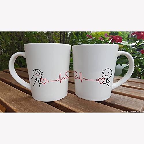 Boldloft 6HTT04-167P Love You Every Beat Of My Heart Couple Coffee Mugs-Valentines Mug Set I Love You Mugs thumb #2
