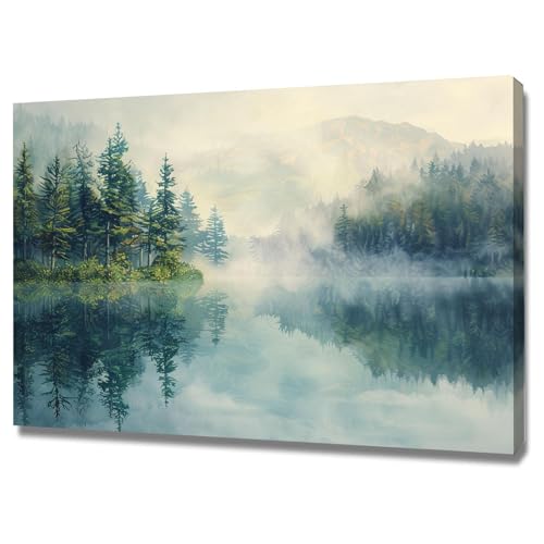 Impression sur toile paysage forestier GFDJKHT 50x70cm tableau encadré pour décoration salon