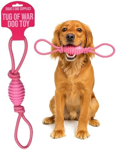Doug's Dog Supplies Football Rope Toy, Tug of War Dog Toy - Dog R...
