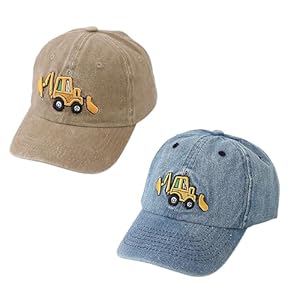 Excavator Toddler Baseball Hat, Embroidery Adjustable Kids Baseball Hat, Toddler Boys Hat Big Brother Gift Age 2-8