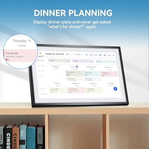 APOFIAL - Moldura de fotos digital de 15,6 polegadas, calendário digital e gráfico de tarefas, exibi