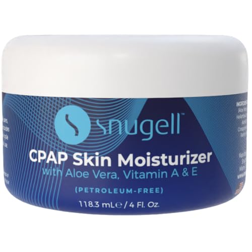Snugell CPAP Skin Moisturizer Daily Face Cream – 4 Fl. Oz. Each – Aloe Vera, Vitamin A & E – Petroleum-Free Formula – Hydrates & Softens Skin (4 FL Oz Pack of 1)