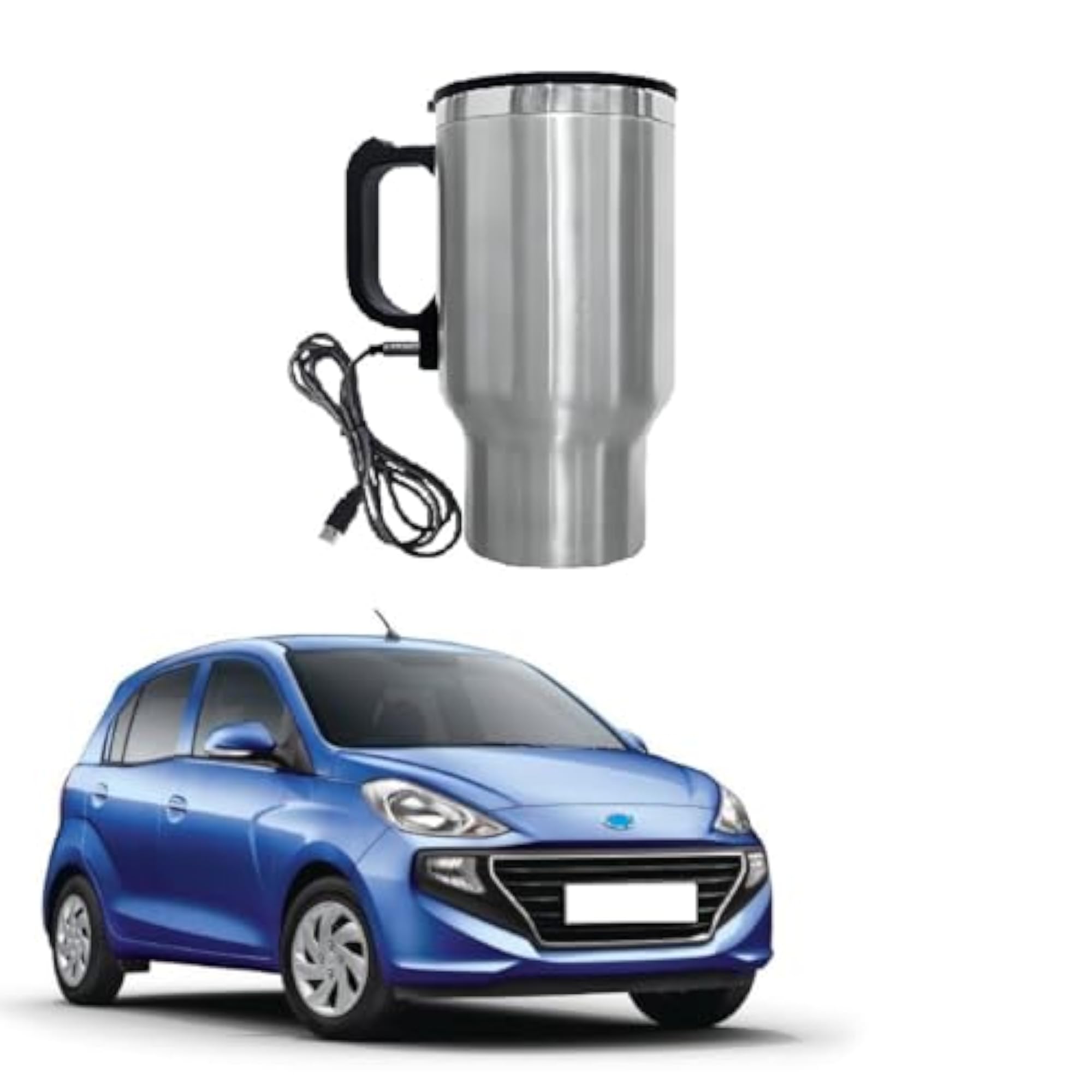 USB-Powered Stainless Steel Electric Travel Mug for Santro 2018
