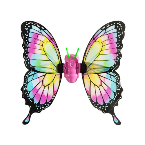 Lerpwige Ailes de papillon lumineuses électriques pour déguisement, anniversaire, Halloween, Noël, fête, Couleur arc-en-ciel, taille unique