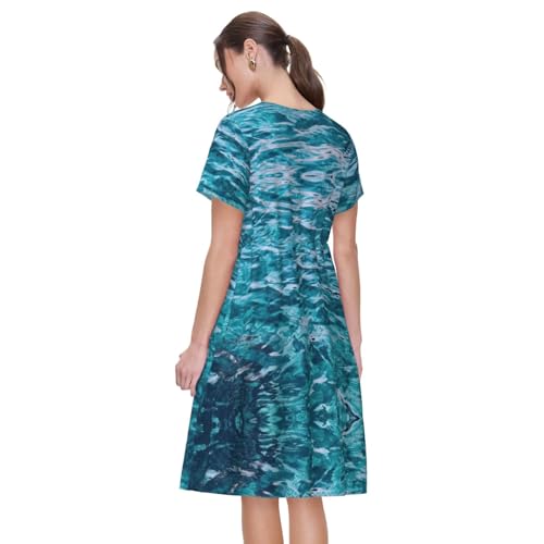 Robe trapèze imprimé mer pour fête de plage et look décontracté