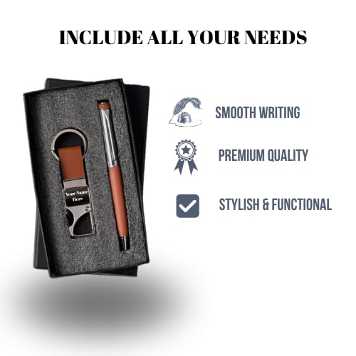 Image of 2 in 1Personalized Pen & Keychain With Name | Best for Birthday, Corporate, Teacher's Day, Boyfriend, and Event Gifting (Tan)
