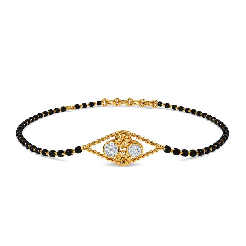 Image of KISNA Diamond Gold Mangalsutra Bracelet for Women