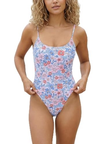 Image of Women's Sexy One Piece Bathing Suit Swimsuit High Cut Leg Cheeky Coverage, Adjustable Thin Strap