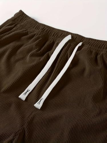 Image of Zombom Men's Comfortable Baggy Corduroy Pants | Relaxed Fit Stretch Waist Trousers for Everyday Wear | Casual Trouser for Man
