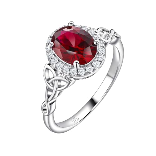 DAYBYDAY Ruby Rings for Women Red Ring...