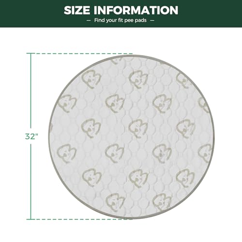 Image of FXW Washable Pee Pads for Dogs, Leak-Proof & Non-Slip, Specifically Designed for Whelping Box, 32 inch Round, Khaki, 2 Packs