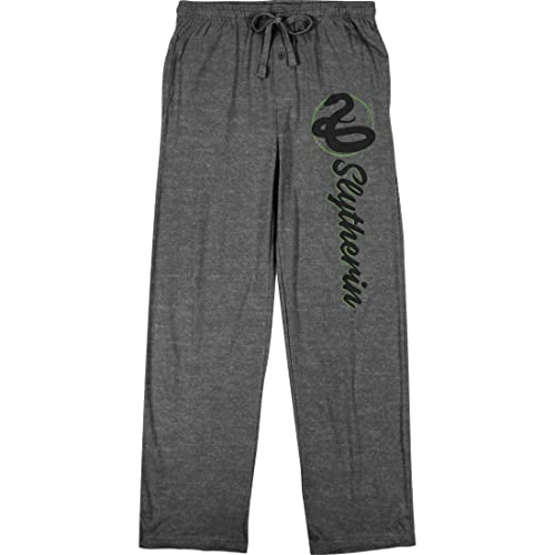 Bioworld Harry Potter Slytherin Serpent Emblem Men's Graphite Heather Sleep Pajama Pants