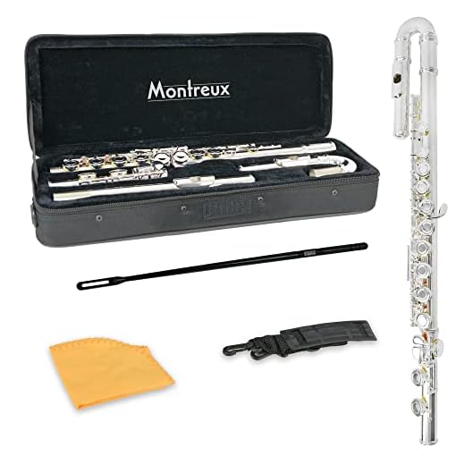Montreux Curved Head Student Flauta Para Principiantes Más Jóvenes Con Una Carcasa De Transporte Protectora Ligera - Incluye Cabezas Rectas Y Curvas: Plateado, Plateado, G, Mecanismo Dividido, Coal C