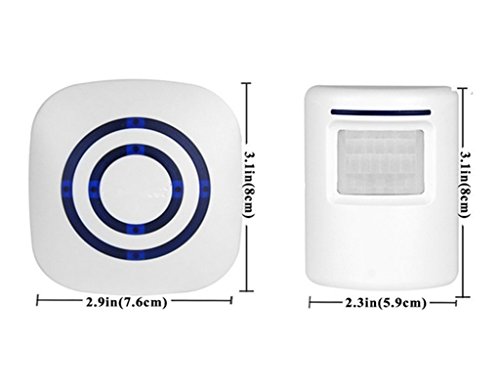 Enegg Wireless Home Security Driveway Alarm, Entry Alert, Visitor Door Bell Chime With 1 Plug-In Receiver And 2 Pir Motion Sensor Detector Alert System, Quality Sound And Led, 38 Melodies #TOP1