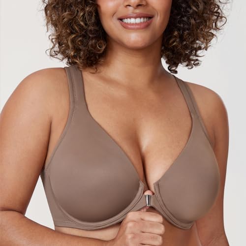 Image of DELIMIRA Women's Front Closure Racerback Plus Size Bra