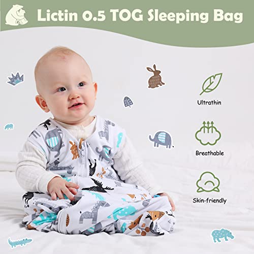 Lictin Baby Sleep Sack 0.5 Tog - 2 Pack Toddler Sleeping Sack 18-36 Months, Baby Wearable Blanket, Sleeveless Summer Baby Sleeping Bag With Adjustable Length And 2-Way Zipper, Gender Neutral #TOP2