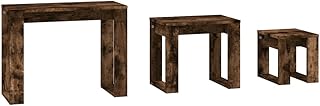 vidaXL Nesting Tables - Set of 3 - Smoked Oak Finish - Versa