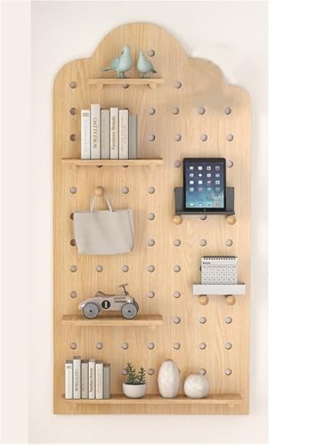 Panneau perforé en bois avec kit de rangement mural complet pour bureau