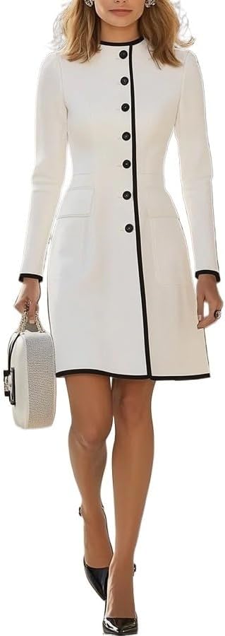 and Winter high-end Temperament Short Coat Dress for Women to Reduce Age in Spring and