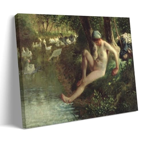 Toile imprimée Jean-François Millet The Goose Girl cadre décoratif finition premium