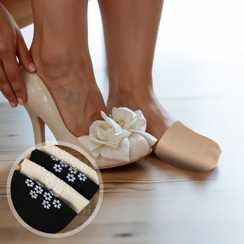 Molain 6 Pairs Toe Topper Socks No Show Liner Half Socks for Women Seamless Grip Non Slip Socks Hidden Toe Covers Socks3