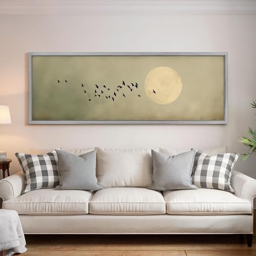 Vue horizontale du ciel Japandi impression sur toile 35x105cm