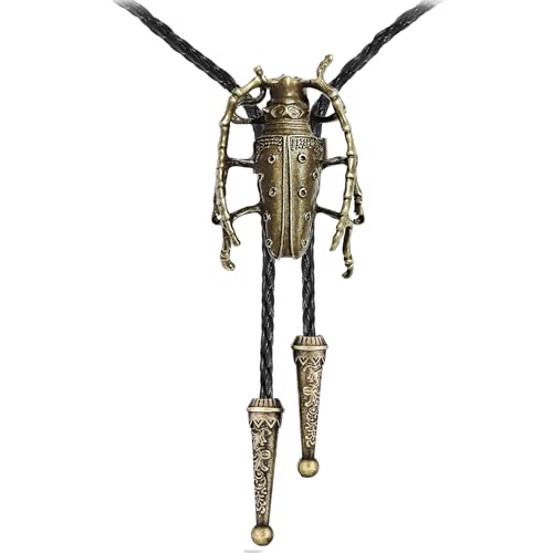 Image of GelConnie Bolo Ties for Men Women Western Cowboy Tie Mens Western Necklace Leather Necktie Gold Bolero Tie Cowboy Necklace