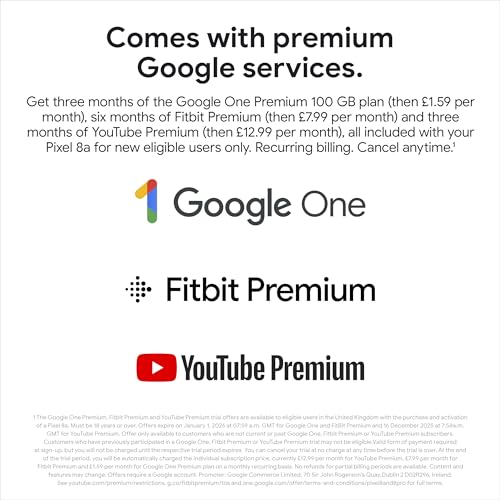 Google Pixel 8a - 5G Smartphone med Dual-SIM och 8GB RAM