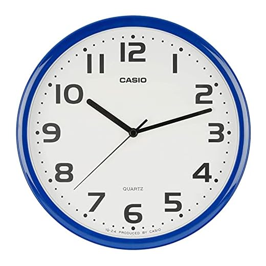 Casio IQ-24-2JF Blue Analog Standard Step Second Hand Wall Clock