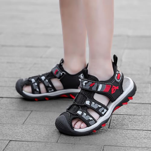 Boys Girls Sport Sandals Breathable Lightweight Outdoor Play Casual Closed Toe Hook and Loop Beach Shoes3