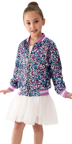 Image of 2Bunnies Girl Ombre Pastel Gradient Shimmer Sparkle Colorful Sequin Bomber Jacket
