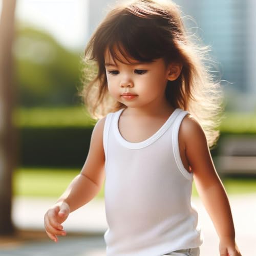 Baby Cotton Sleeveless Undershirt, Unisex Tanktop for Newborn, Infant and Toddler, White4