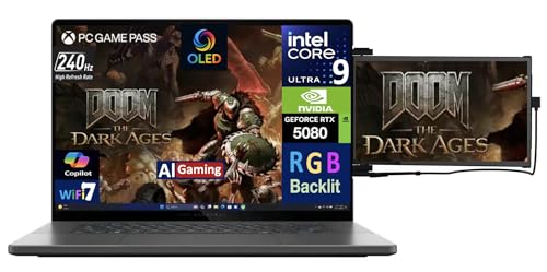 Image of ASUS ROG Zephyrus AI Gaming Laptop 16.0 inch 240Hz OLED WQXGA Display (Intel Ultra 9-285H, GeForce RTX 5080 16GB, 32GB LPDDR5X, 4TB PCIe SSD, RGB KB, Win 11 Pro) w /Duex Max DS Monitor