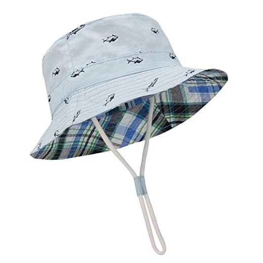 Durio Baby Hat UPF 50+ Sun Protection Baby Boy Hats Summer Cute Kids Toddler Sun Hat Cap Baby Girl Bucket Hats Blue Sun Hat 19.7"(50cm)/12-24 Months
