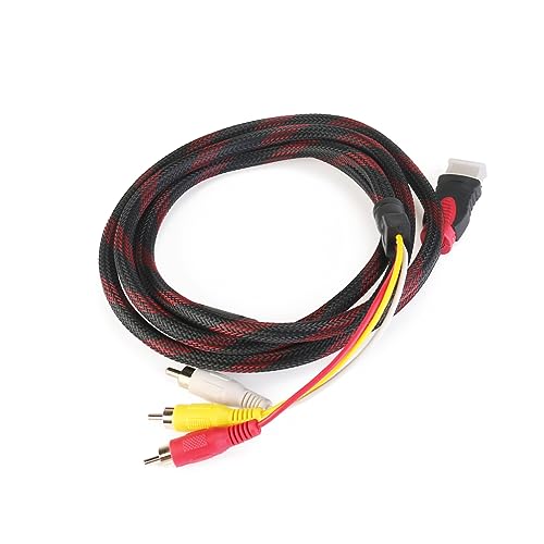 Veemoon 1.5m Convert Cable for High- Video Component Adapter Plated Connectors for Enhanced Signal Transfer and Durability