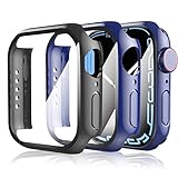 [Diseño 2 en 1]: La resistente carcasa de PC cuenta con un protector de pantalla de cristal templado ultrafino y transparente de alta definición integrado que protege tu Apple Watch de 41 mm de arañazos, golpes y caídas accidentales. Tiene un diseño a presión que es muy fácil de instalar y cargar directamente.