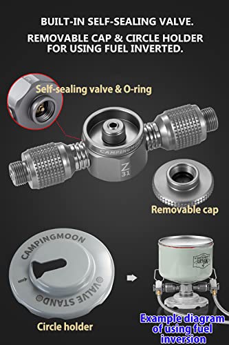Campingmoon 3 Outlet Camping Stove Adapter For En417 Lindal Valve Canister Device With 21.65-Inch Gas Hose Z31+Z16 #TOP3