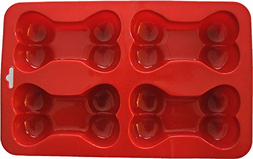 K9 Cakery Bone Silicone Cake Pan, 9 by 5.75-Inch, Red