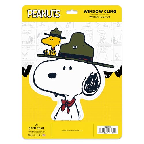 Image of Peanuts Camp Snoopy Adhesive Vinyl Decal - Fun Snoopy and Woodstock Sticker for Car or Truck
