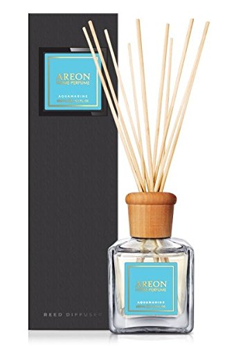 Areon Home Fragrance Luxury Perfume Reed Diffuser + 10 Rattan Reeds, Aquamarine PSL04 150ml