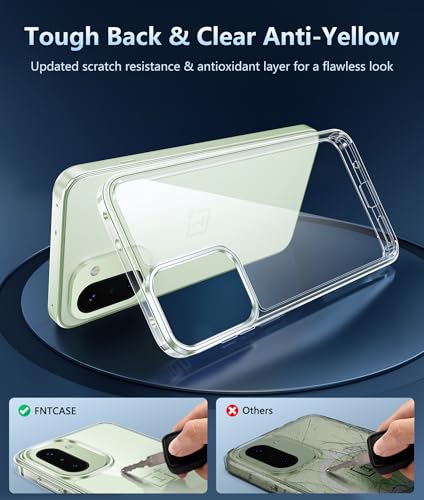 Image of FNTCASE for Oneplus 15R Case Clear: One Plus 15R Phone Cases with Screen Protector Slim Anti Yellowing Military Grade Drop Protection Rugged Shockproof Protective Transparent Cell Cover (Clear)