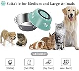 Hundenapf Edelstahl 2 Stück, 860 ml Metall Rutschfester Futternapf Hund mit Silikonboden, Wassernapf Fressnapf Napf mit Reisenapf Hund für Mittlere und Kleine Hunde