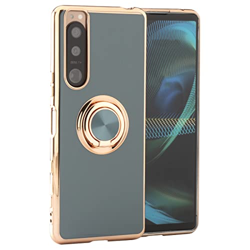松平商会 イカス!スマホケース Xperia Ace II SO-41B 耐衝撃 メタルリングケース TPU ケース かわいい おしゃれ リング付き