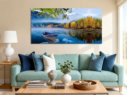 Arjun Landscape Wall Art for Living Room Lake Canvas Blue Picture ...