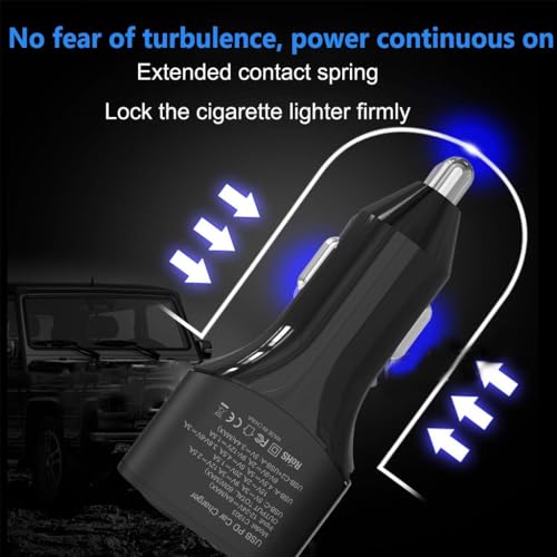 Image of C1903 Pd 60W Car Charger Dual Type-C Pd Fast Charging & USB A Output, Led Indicator, Compact & 4 Fold Protection,for iPhone 16 /15 /14, IPad Pro /Air, Samsung Galaxy S24 /S23 /Note 20, Pixel 8 /7